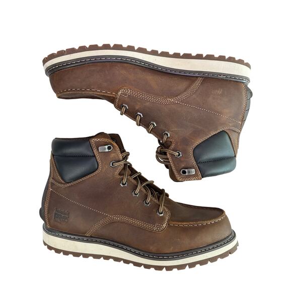 Timberland Pro Irvine Work Boots Mens 10 M Brown Leather Soft Moc Toe A42TY main image 10